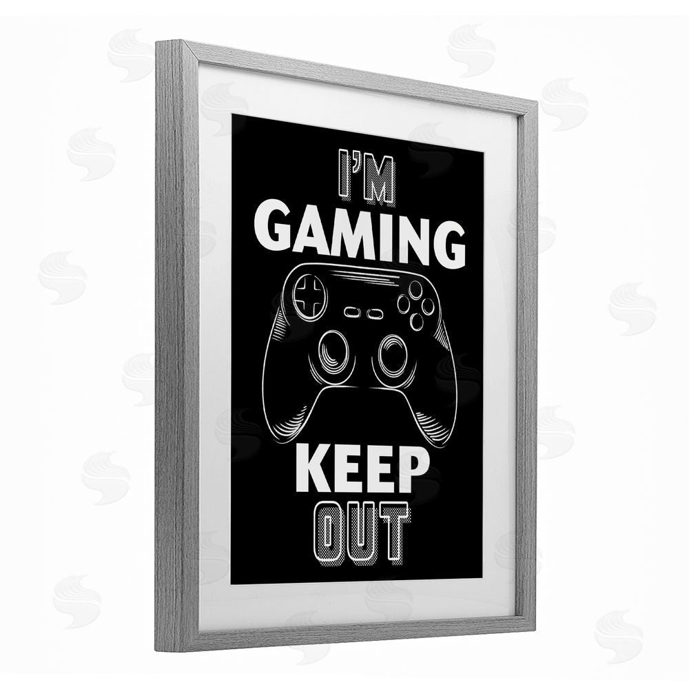 Marcus Prime I'm Gaming Keep Out Gray Framed Print Under Glass Wall Art