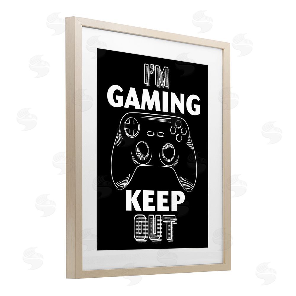 Marcus Prime I'm Gaming Keep Out Brown Framed Print Under Glass Wall Art