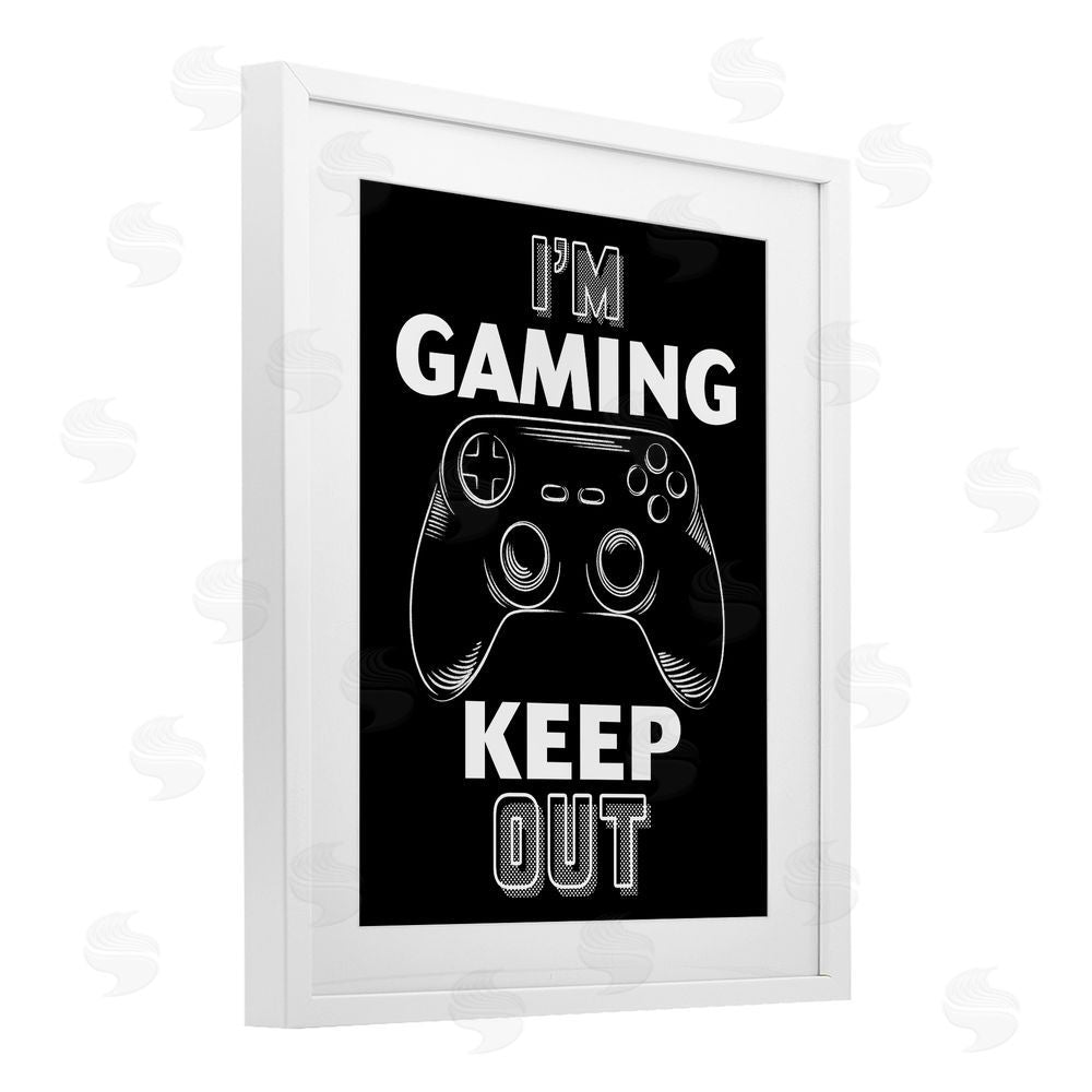 Marcus Prime I'm Gaming Keep Out White Framed Print Under Glass Wall Art