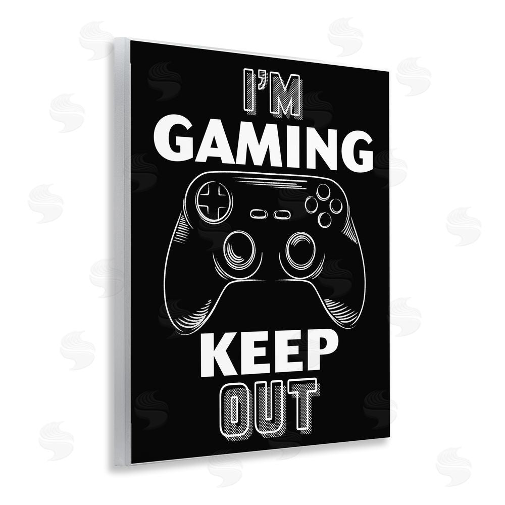 Marcus Prime I'm Gaming Keep Out Wooden Wall Plaque Art Print