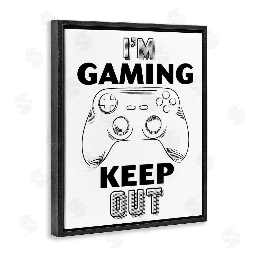 Marcus Prime Gaming Keep Out Black Floating Framed Canvas Wall Art