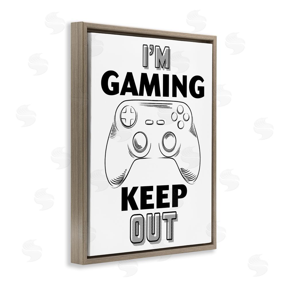 Marcus Prime Gaming Keep Out Brown Floating Framed Canvas Wall Art