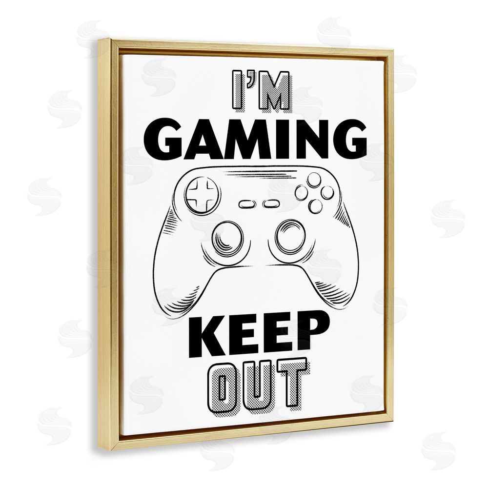 Marcus Prime Gaming Keep Out Gold Floating Framed Canvas Wall Art