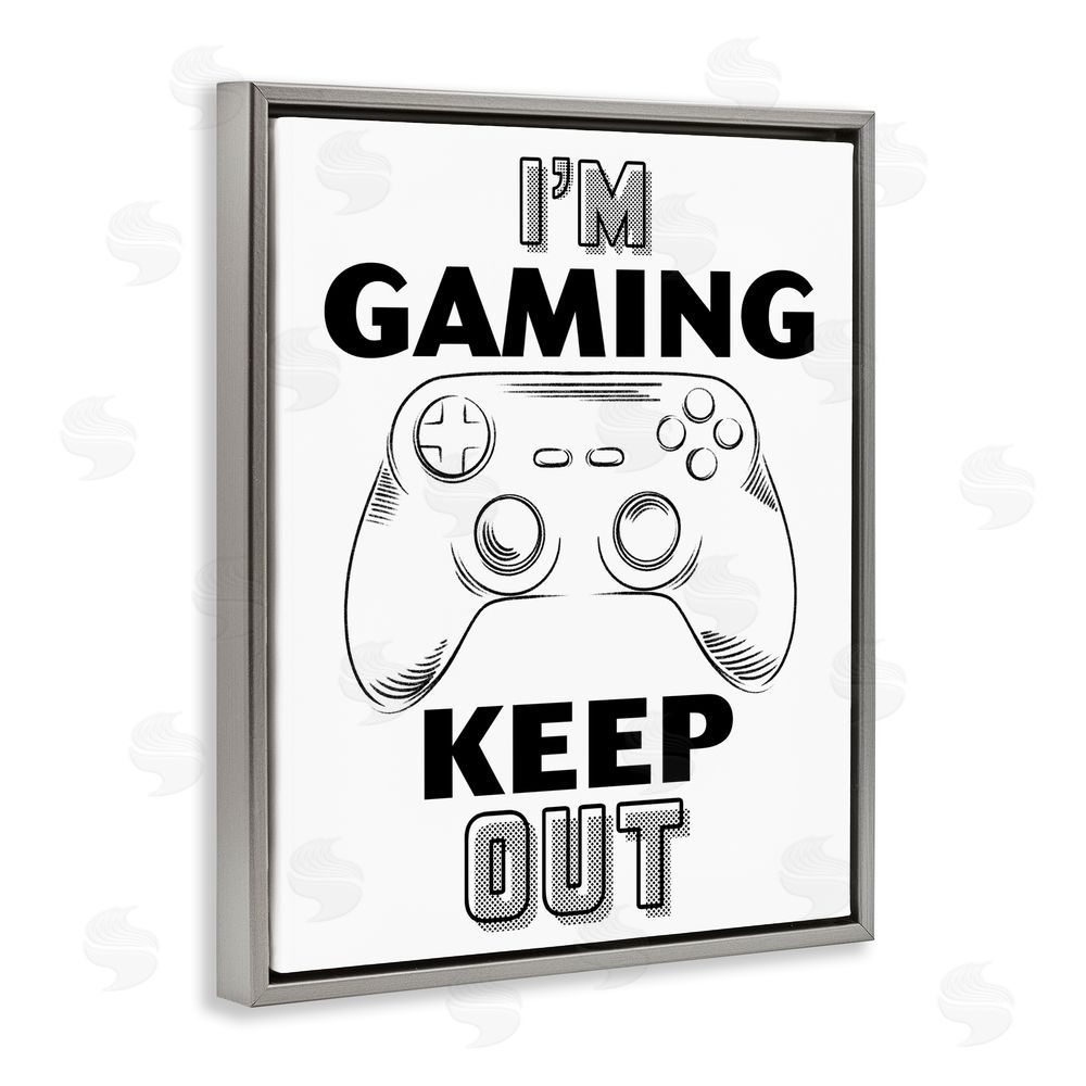 Marcus Prime Gaming Keep Out Gray Floating Framed Canvas Wall Art