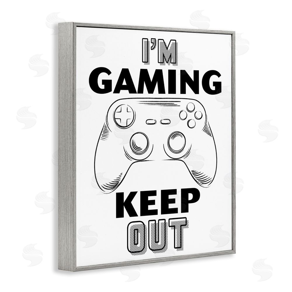 Marcus Prime Gaming Keep Out Gray Framed Giclee Wall Art