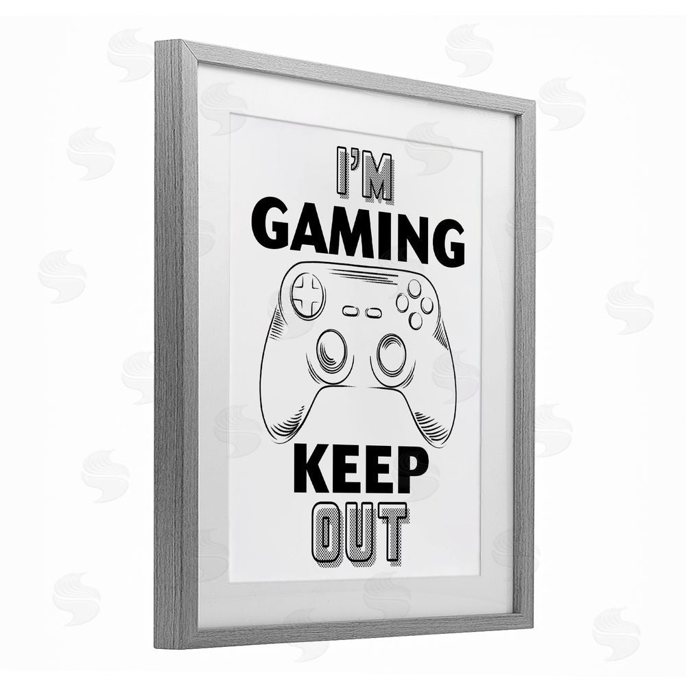 Marcus Prime Gaming Keep Out Gray Framed Print Under Glass Wall Art
