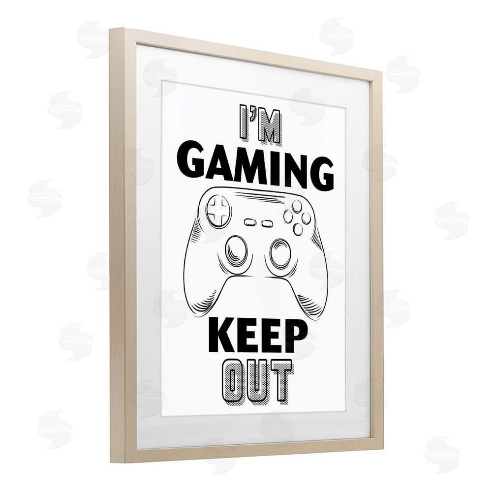 Marcus Prime Gaming Keep Out Brown Framed Print Under Glass Wall Art