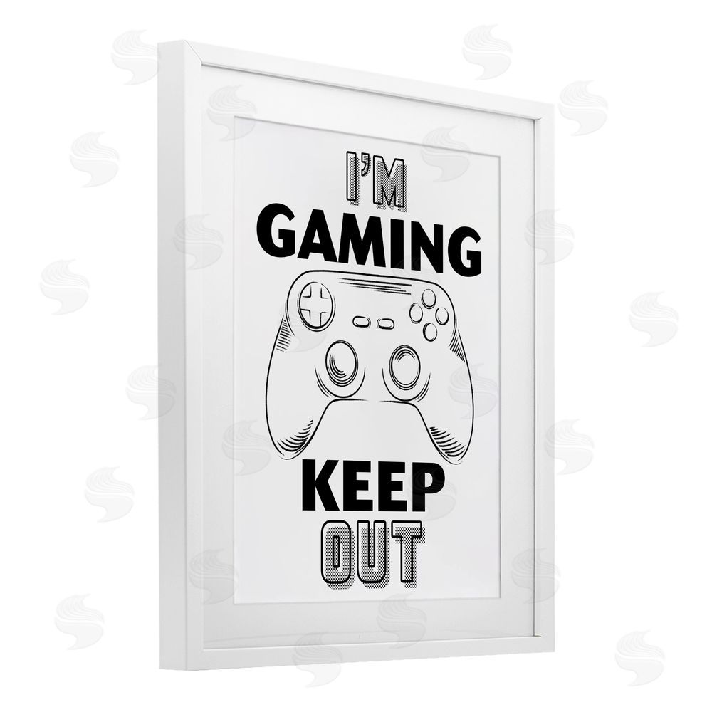 Marcus Prime Gaming Keep Out White Framed Print Under Glass Wall Art