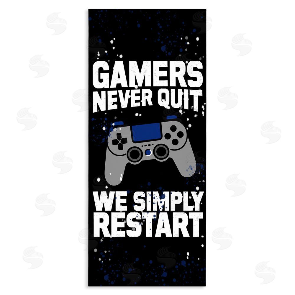 Kim Allen Never Quit Simply Restart Stretched Canvas Wall Art Print