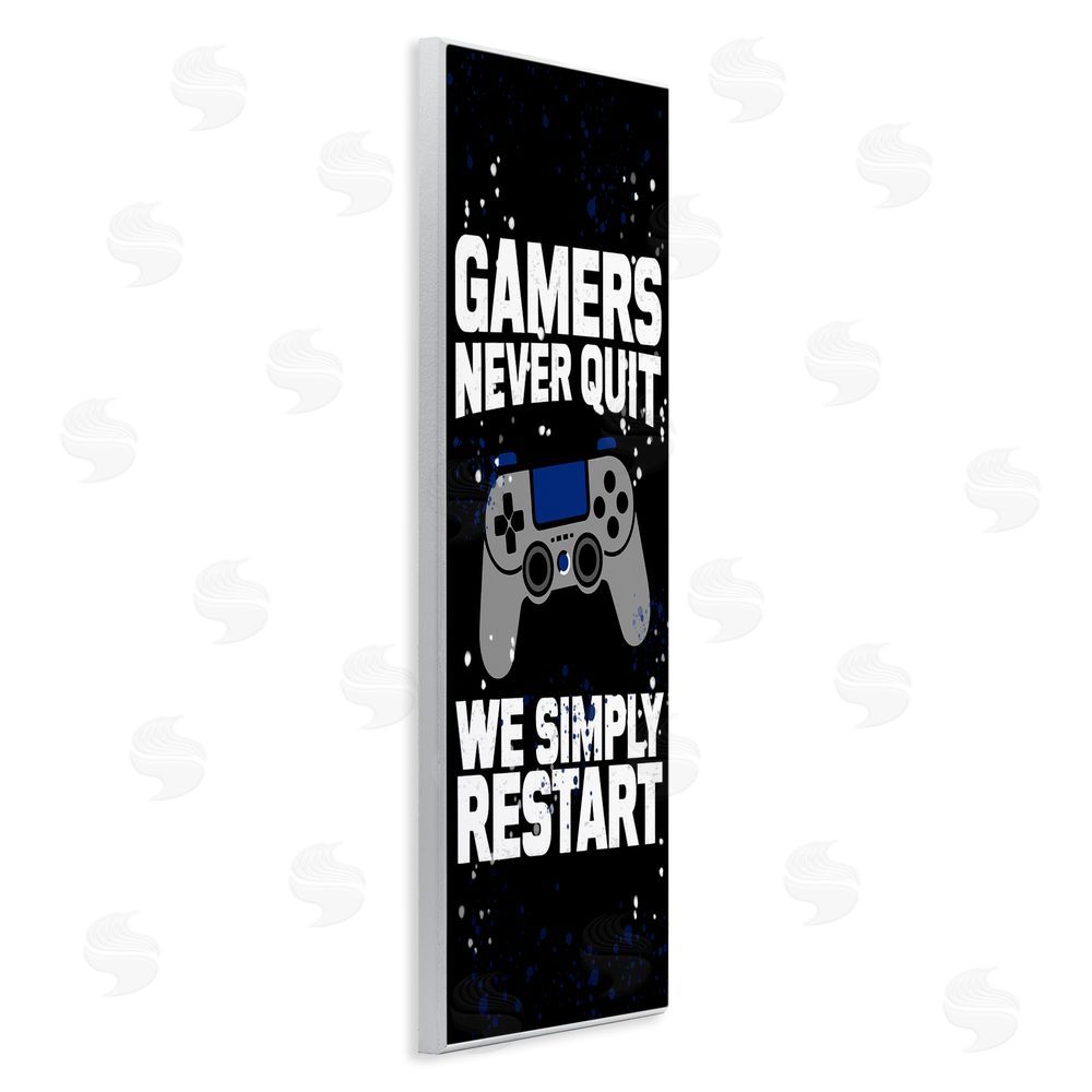 Kim Allen Never Quit Simply Restart Wooden Wall Plaque Art Print