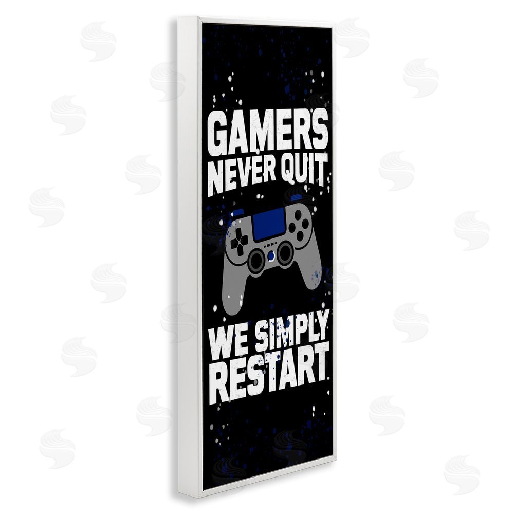 Kim Allen Never Quit Simply Restart White Framed Giclee Wall Art Print