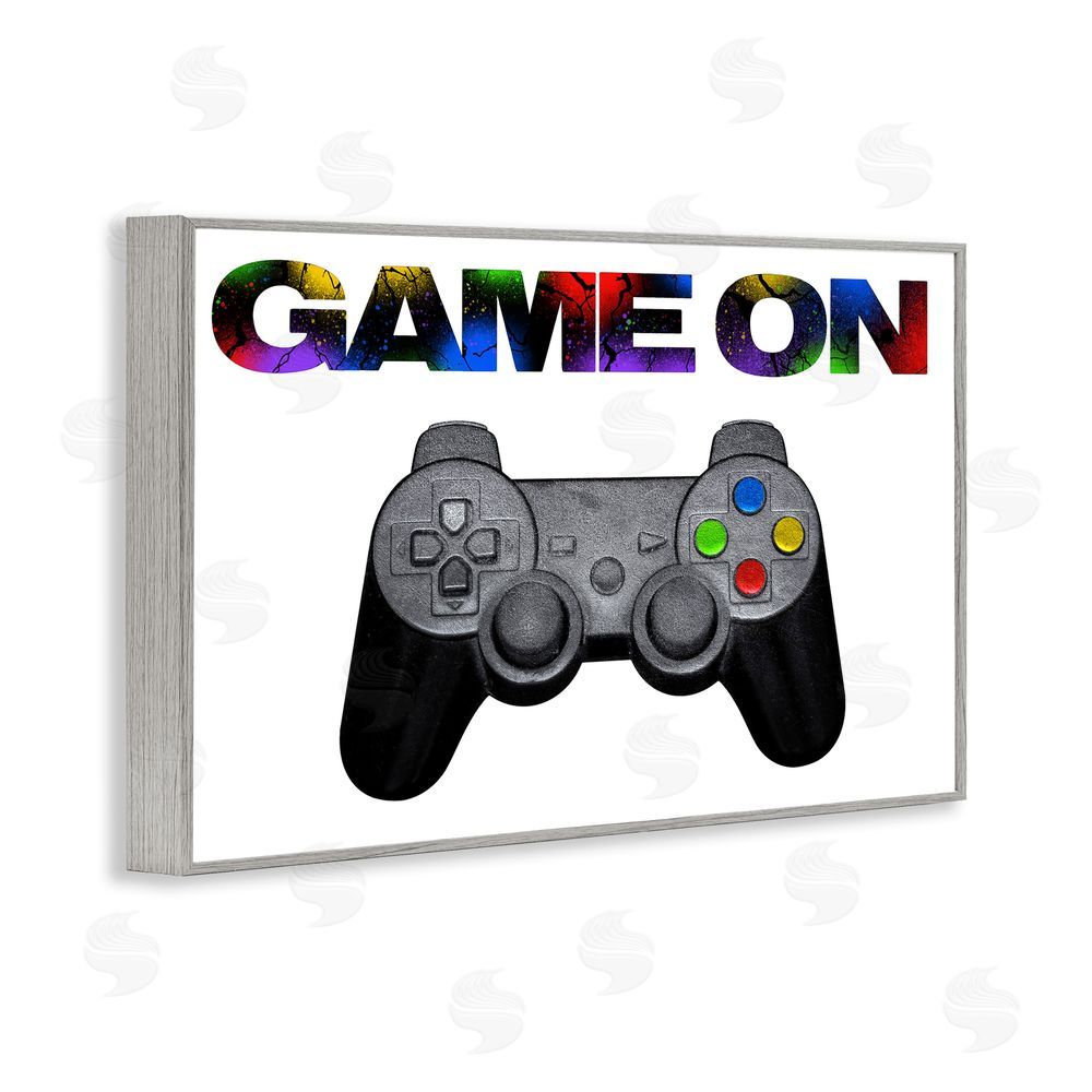 Marcus Prime Controller Game On Splatter Gray Framed Giclee Wall Art Print