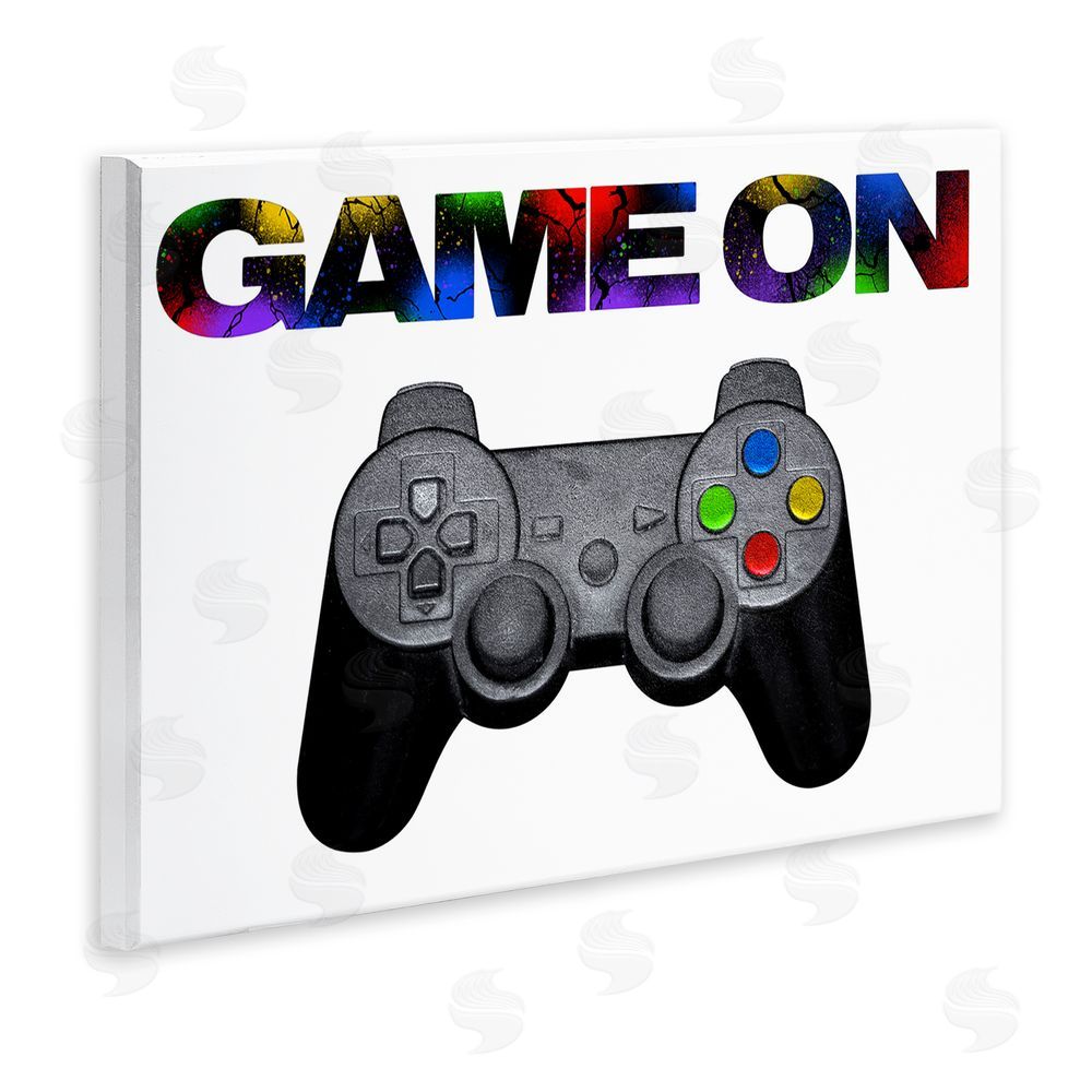 Marcus Prime Controller Game On Splatter Wooden Wall Plaque Art Print