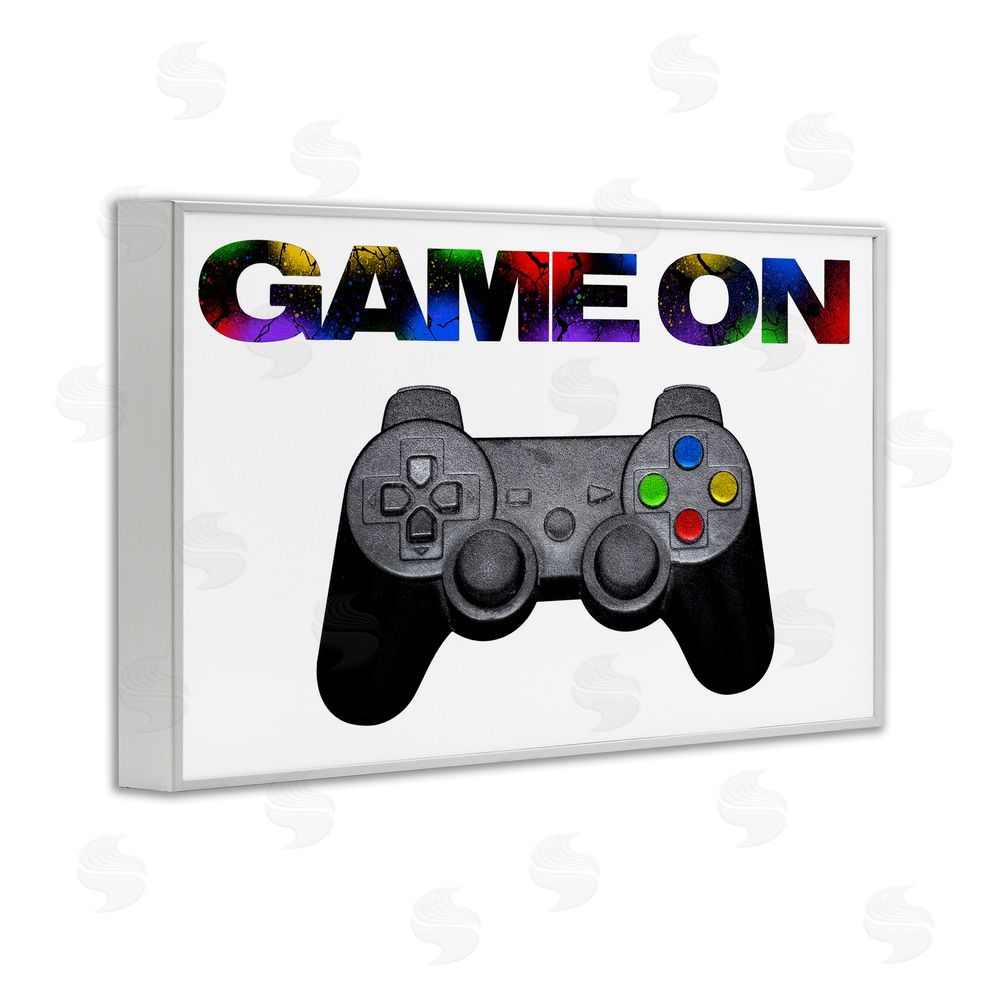 Marcus Prime Controller Game On Splatter White Framed Giclee Wall Art Print