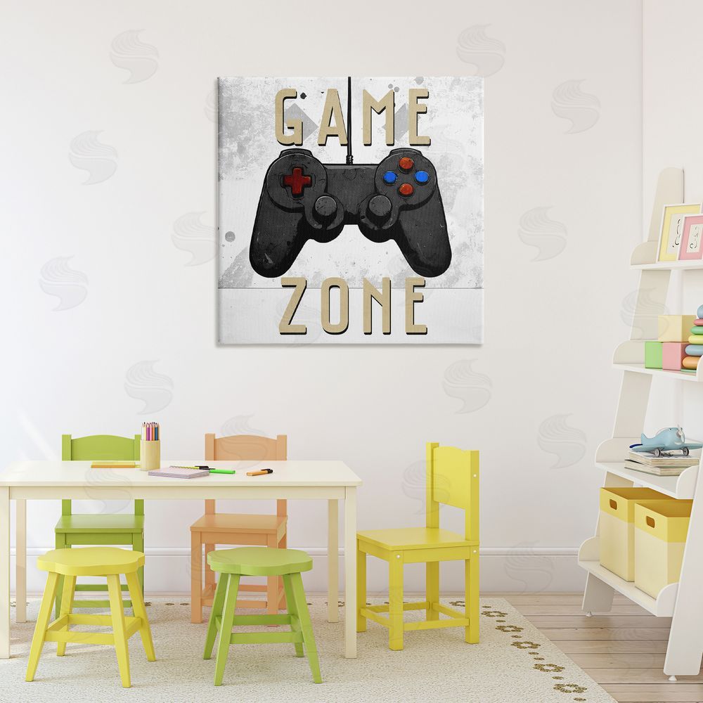 Kim Allen Game Zone Control Stretched Canvas Wall Art in Room