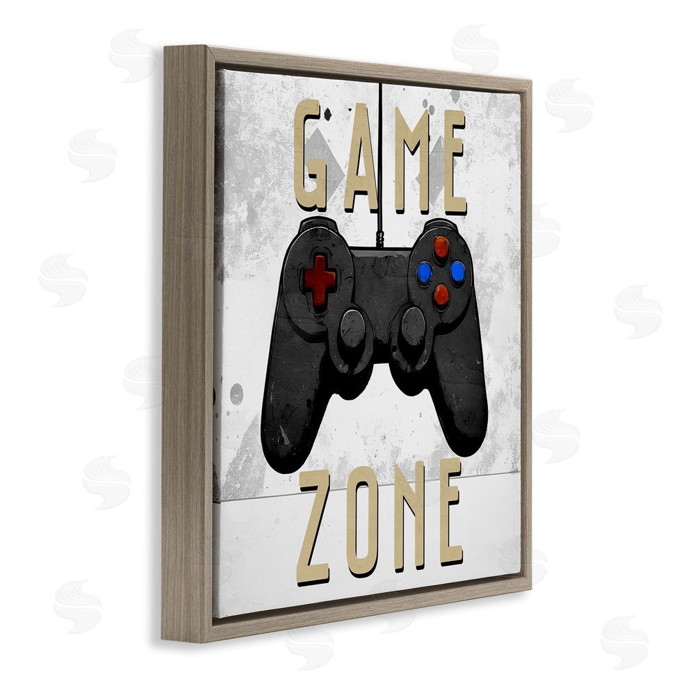 Kim Allen Game Zone Control Brown Floating Frame Canvas Wall Art Print