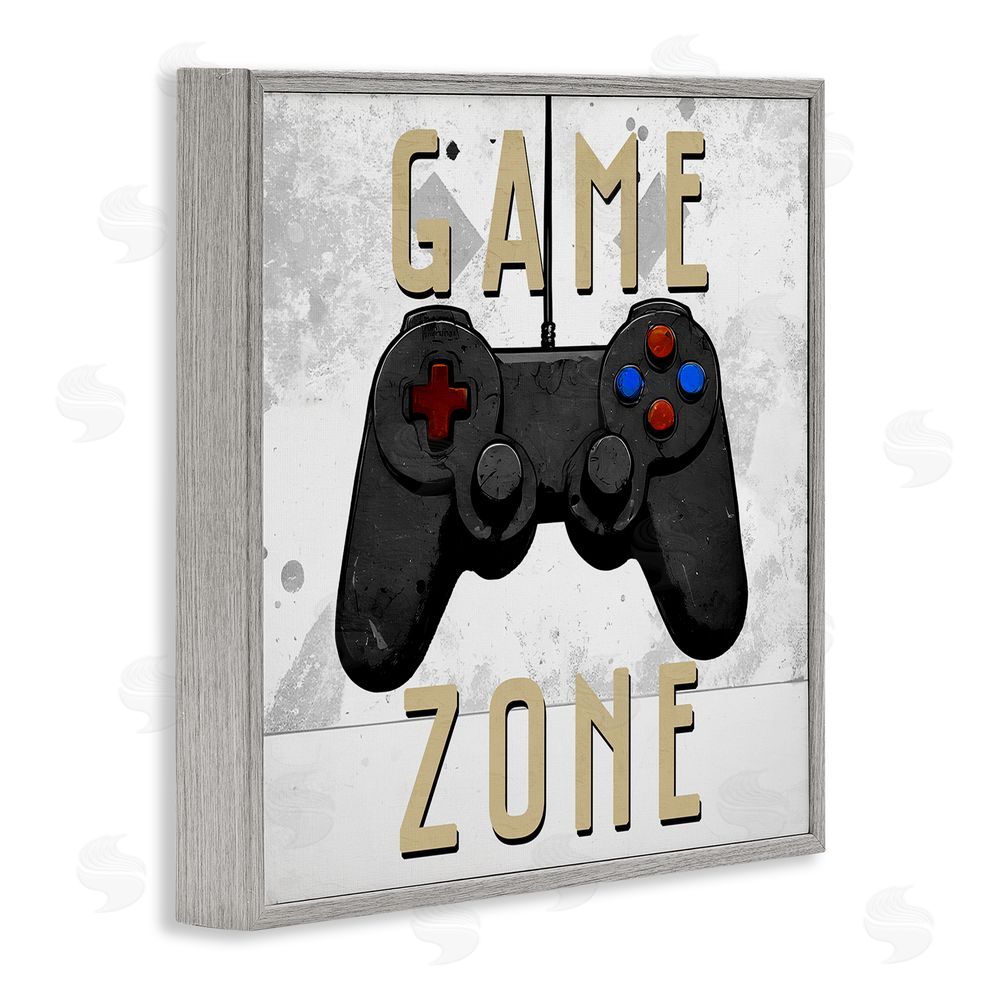 Kim Allen Game Zone Control Gray Framed Giclee Wall Art Print