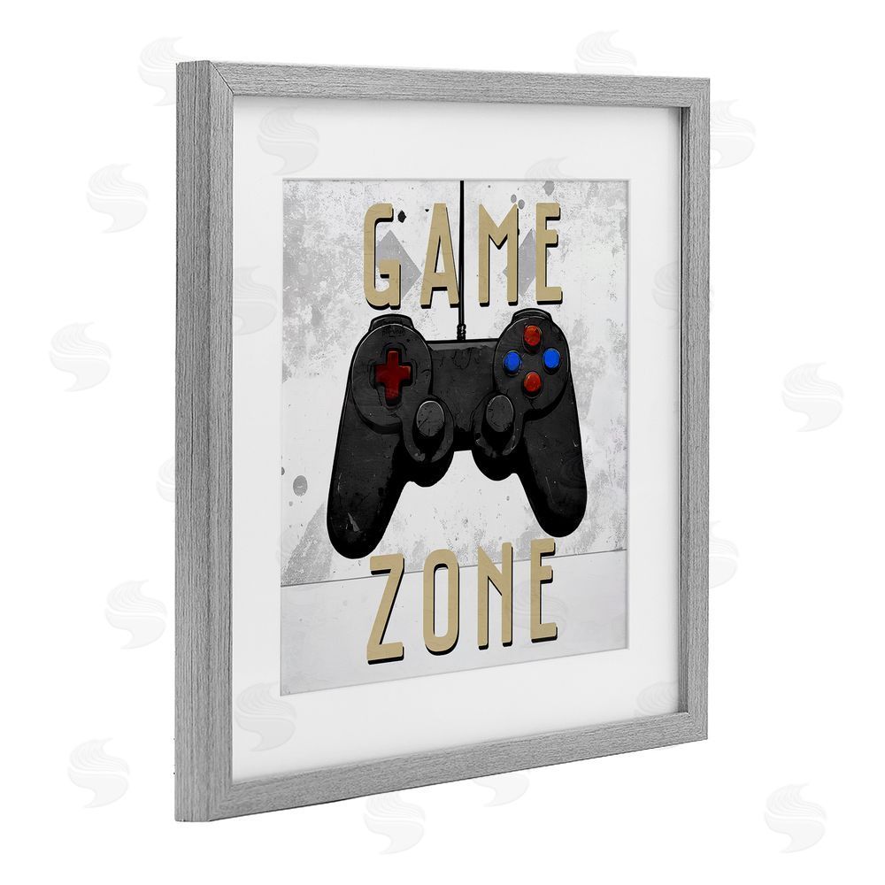 Kim Allen Game Zone Control Gray Framed Print Under Glass Wall Art