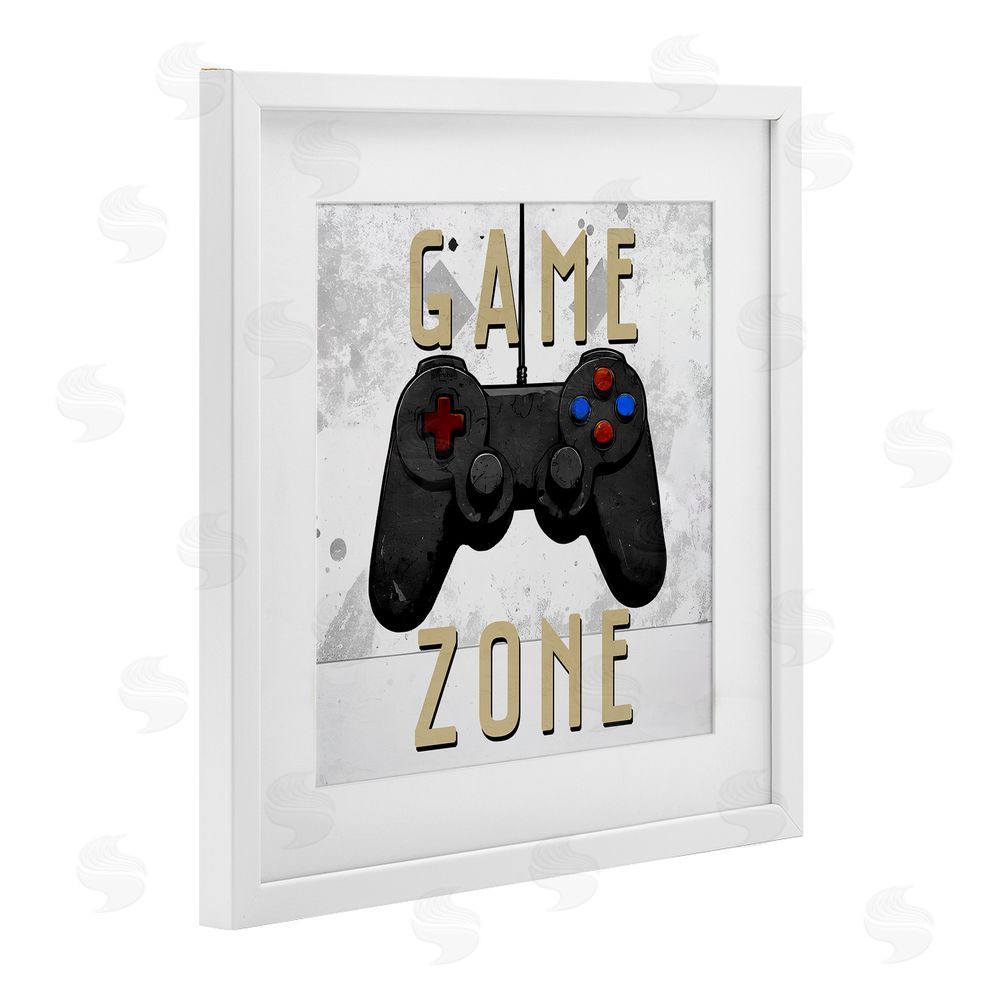Kim Allen Game Zone Control White Framed Print Under Glass Wall Art