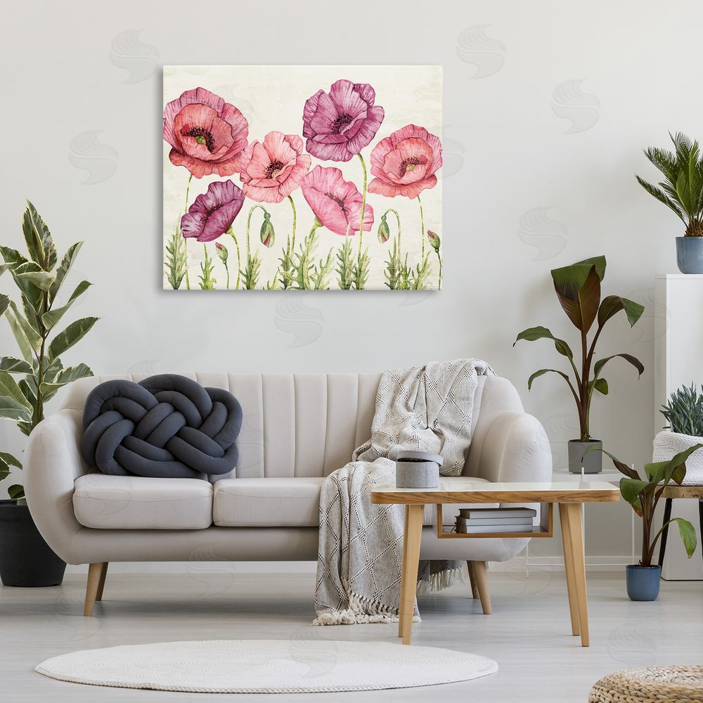 Kim Allen Poppy Days Vintage Blooms Stretched Canvas Wall Art in Room