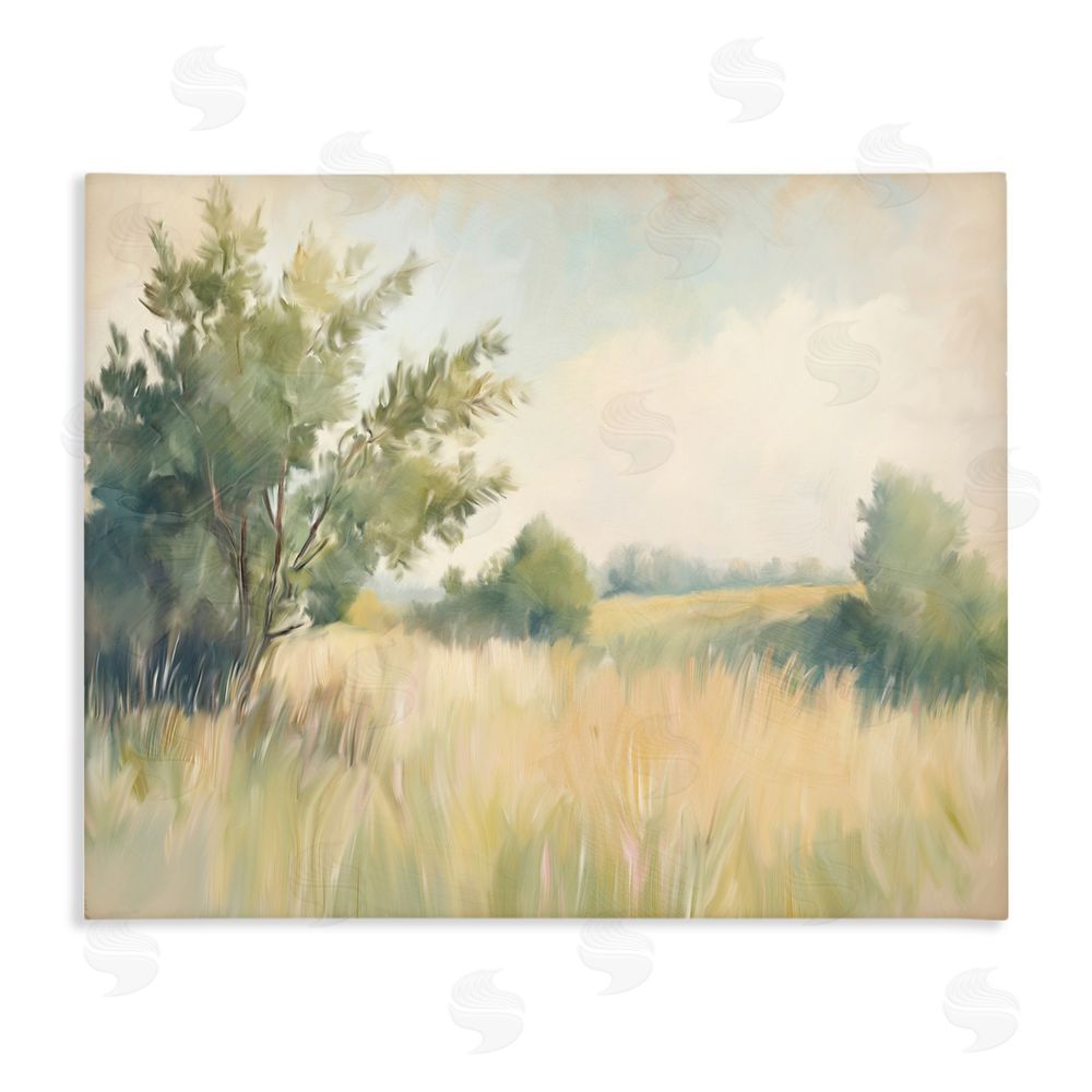 Kim Allen Summer Green Meadow Stretched Canvas Wall Art Print