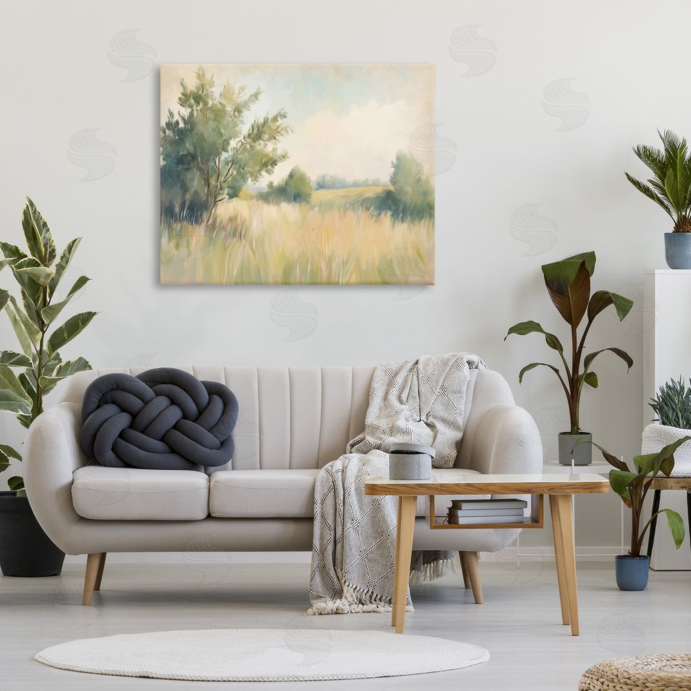 Kim Allen Summer Green Meadow Stretched Canvas Wall Art in Room