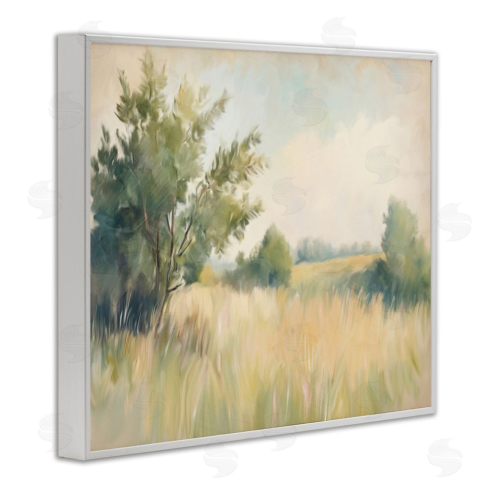 Kim Allen Summer Green Meadow White Framed Giclee Wall Art Print
