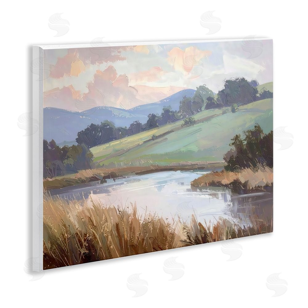 Alonza Saunders Subtle Distant Mountains Wooden Wall Plaque Art Print
