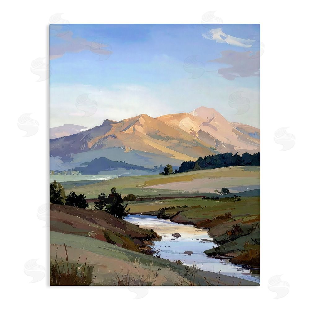 Alonza Saunders Across The Valley River Stretched Canvas Wall Art Print