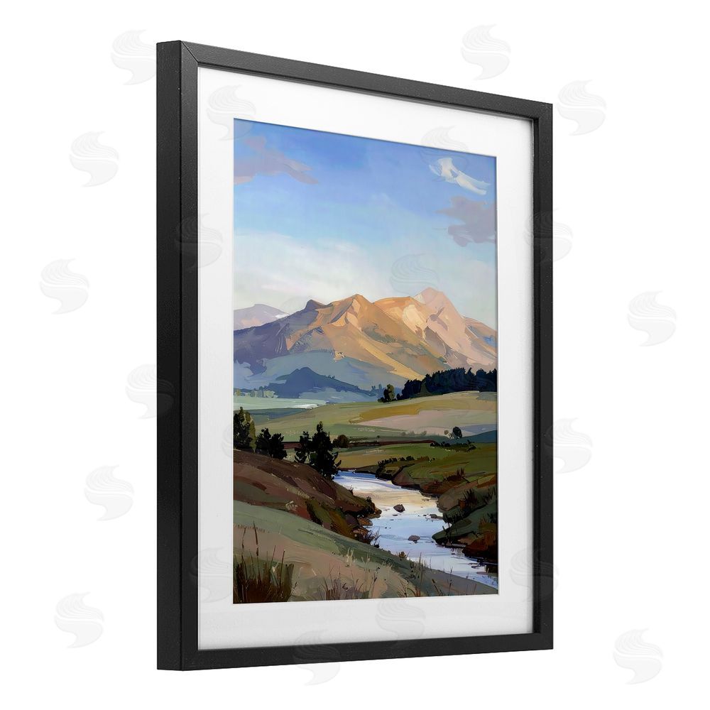 Alonza Saunders Across The Valley River Black Framed Print Under Glass Wall Art
