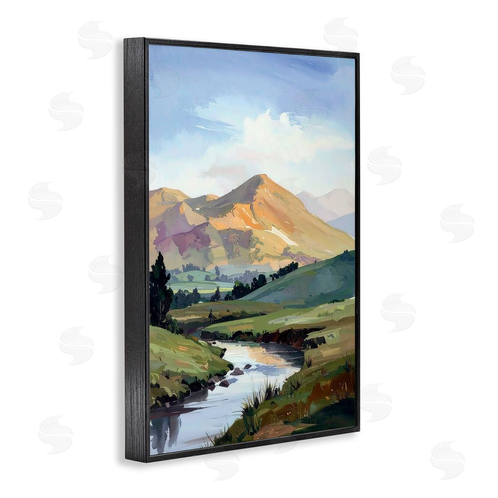 Alonza Saunders Across The Valley Black Framed Giclee Wall Art Print