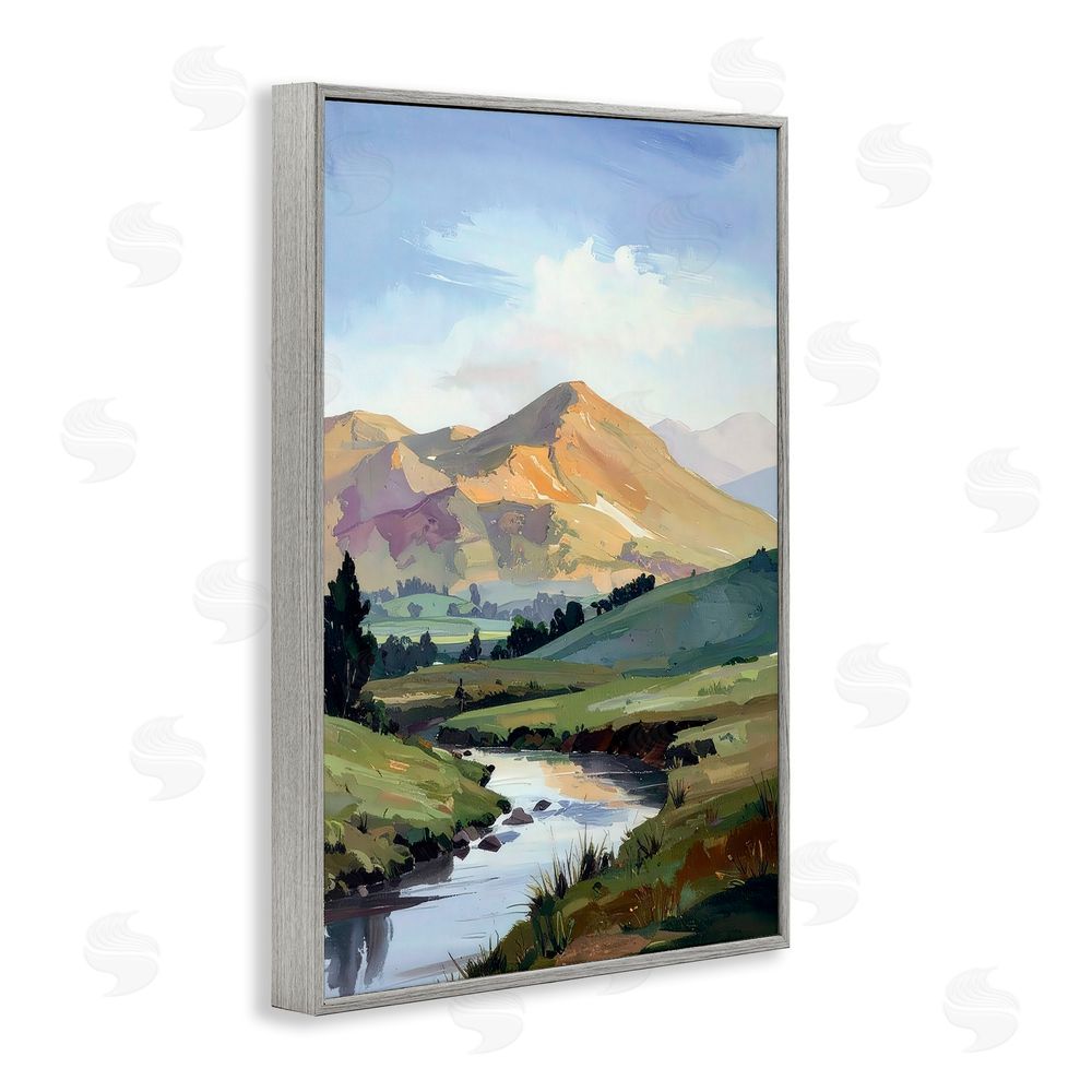 Alonza Saunders Across The Valley Gray Framed Giclee Wall Art Print