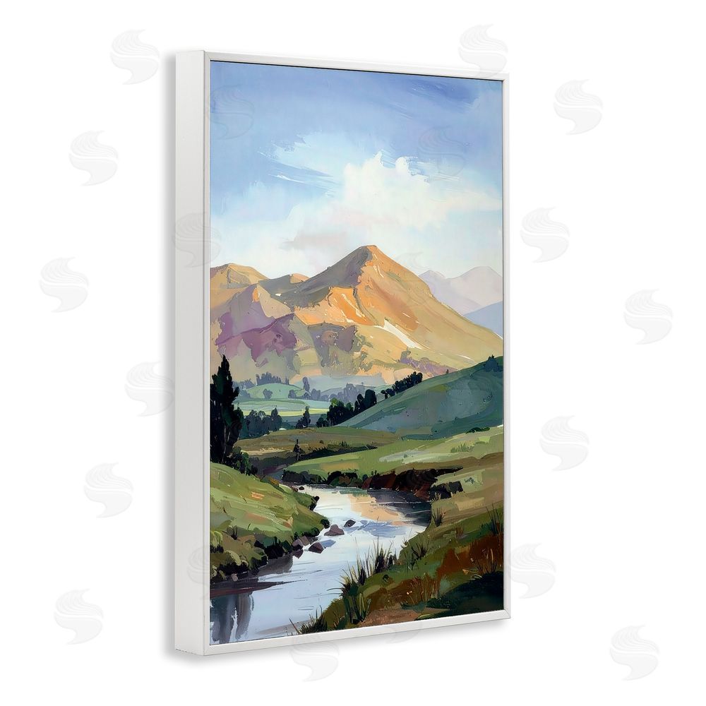 Alonza Saunders Across The Valley White Framed Giclee Wall Art Print