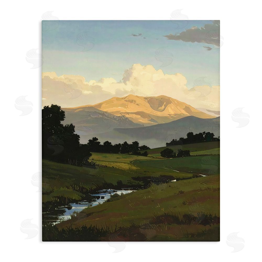 Alonza Saunders Across The Valley Nature Stretched Canvas Wall Art Print