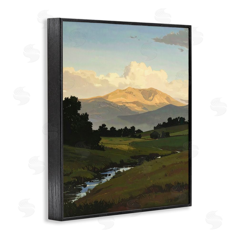 Alonza Saunders Across The Valley Nature Black Framed Giclee Wall Art Print