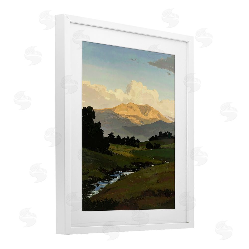 Alonza Saunders Across The Valley Nature White Framed Print Under Glass Wall Art