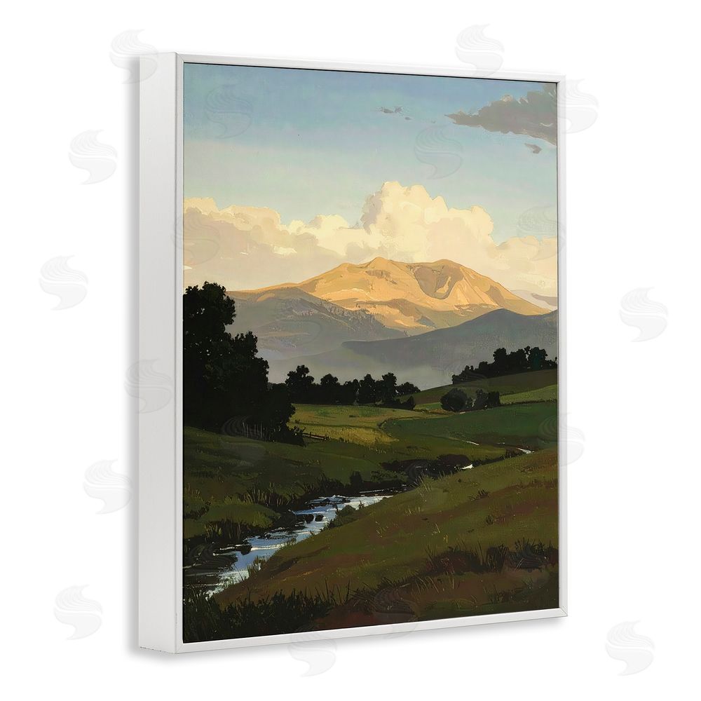 Alonza Saunders Across The Valley Nature White Framed Giclee Wall Art Print