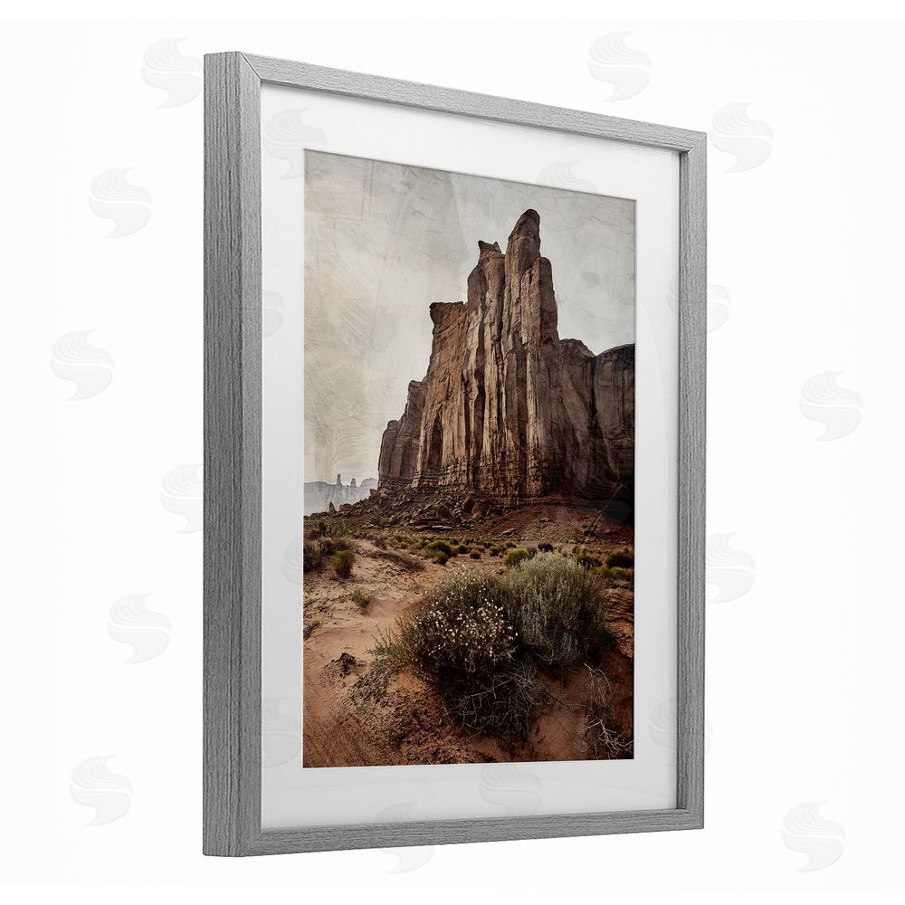 Kim Allen Desolate Rock View Gray Framed Print Under Glass Wall Art