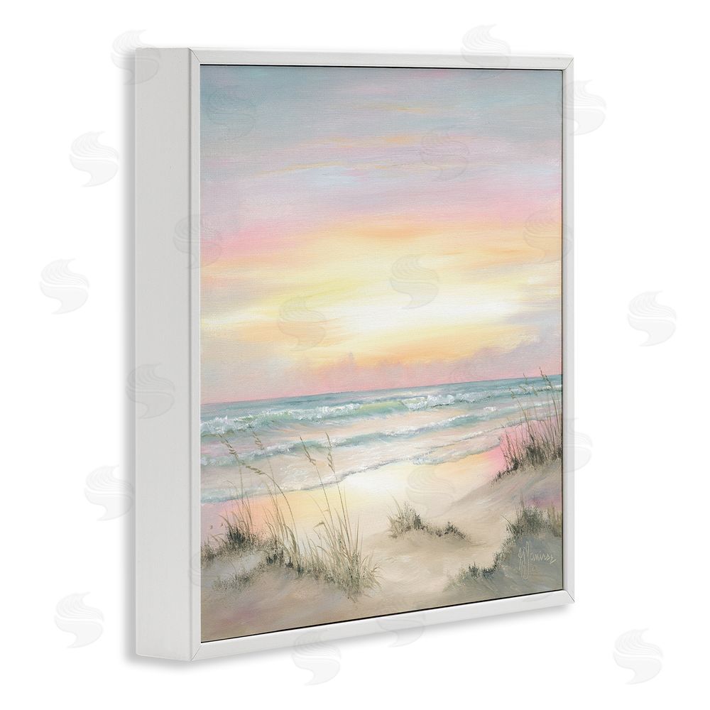 Georgia Janisse Pastel Calm Morning Beach White Framed Giclee Wall Art Print