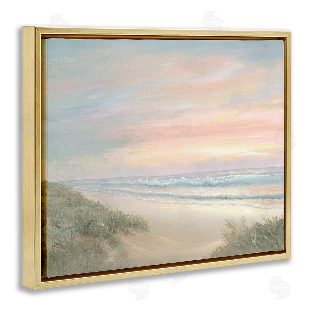 Georgia Janisse Calm Of The Morning Gold Floating Frame Canvas Wall Art Print