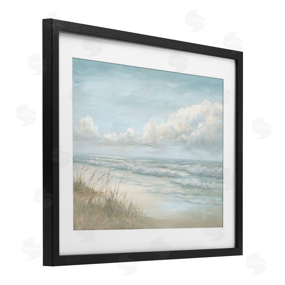 Georgia Janisse Stormy Surf Beach View Black Framed Print Under Glass Wall Art