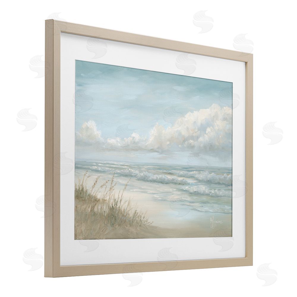 Georgia Janisse Stormy Surf Beach View Brown Framed Print Under Glass Wall Art