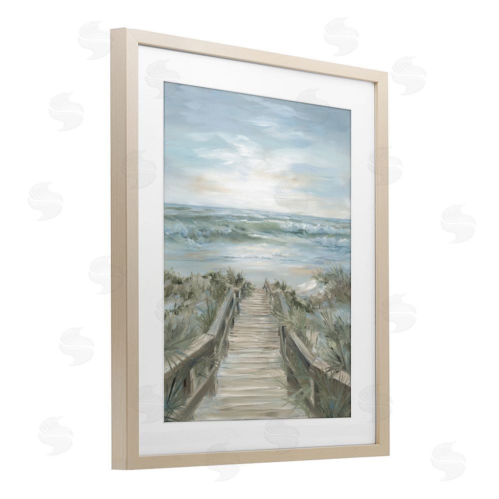 Georgia Janisse Wooded Pathway To Shoreline Brown Framed Print Under Glass Wall Art