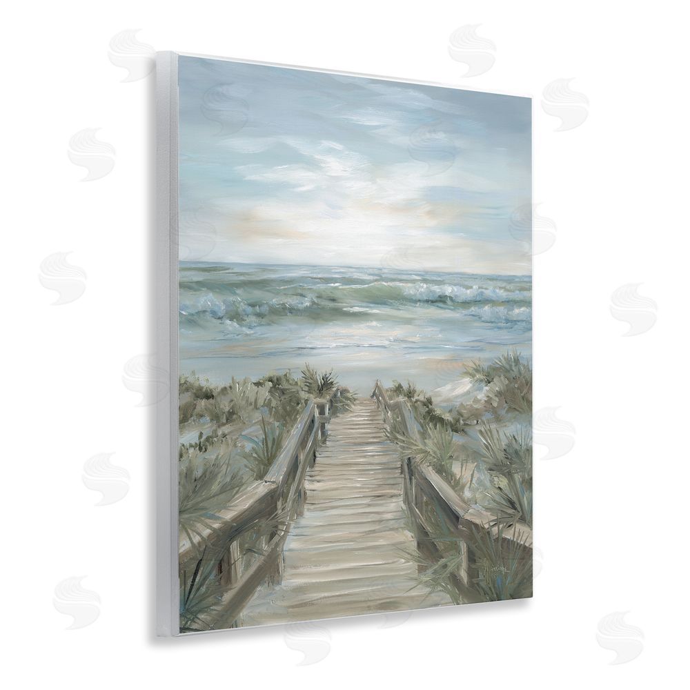 Georgia Janisse Wooded Pathway To Shoreline Wooden Wall Plaque Art Print