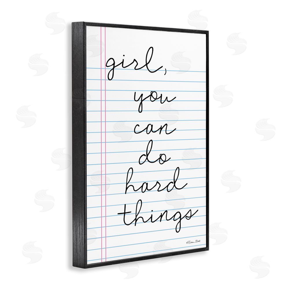Susan Ball You Can Do Hard Things Note Black Framed Giclee Wall Art Print
