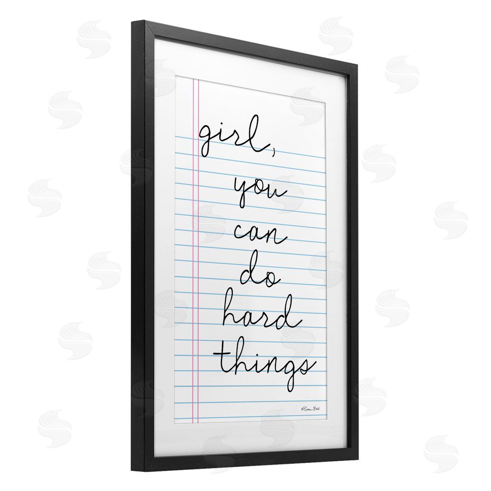Susan Ball You Can Do Hard Things Note Black Framed Print Under Glass Wall Art