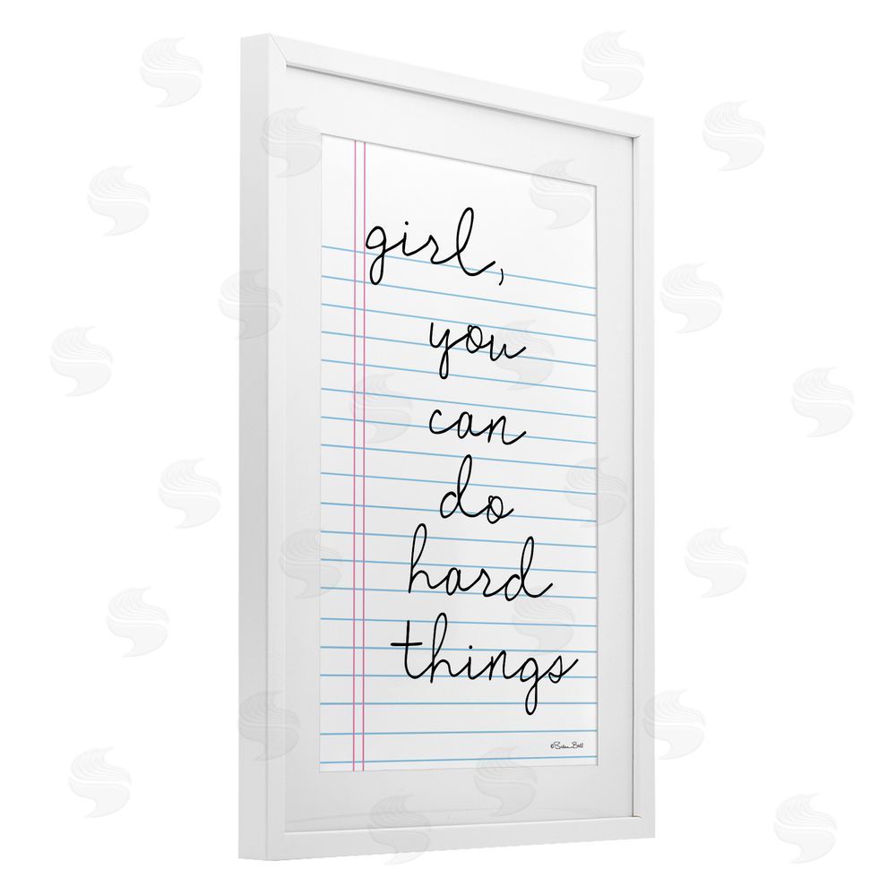 Susan Ball You Can Do Hard Things Note White Framed Print Under Glass Wall Art