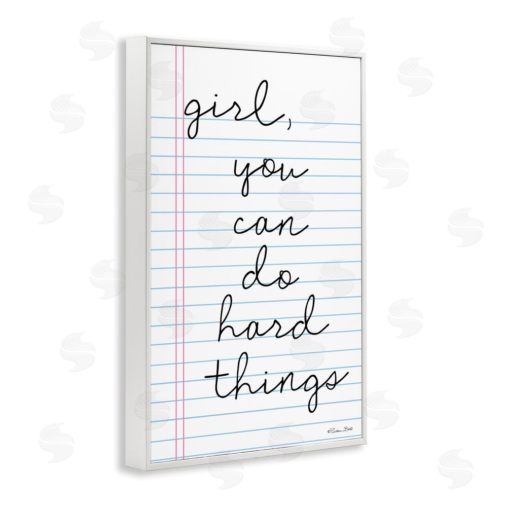 Susan Ball You Can Do Hard Things Note White Framed Giclee Wall Art Print