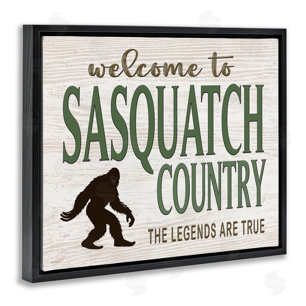Seven Trees Design Welcome To Sasquatch Country Black Floating Frame Canvas Wall Art Print