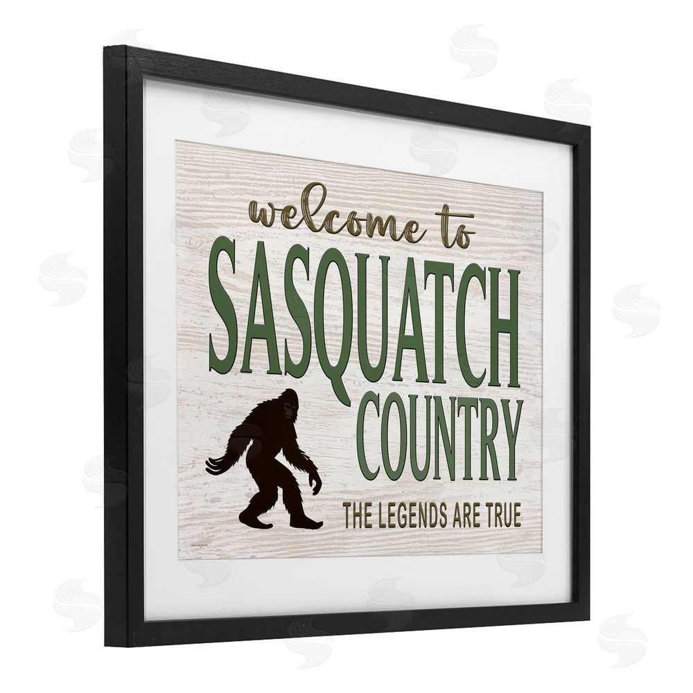 Seven Trees Design Welcome To Sasquatch Country Black Framed Print Under Glass Wall Art